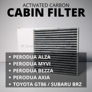 Activated Carbon Cabin Filter For Perodua Alza Axia Bezza Myvi Toyota GT86 Honda City Jazz Subaru BRZ